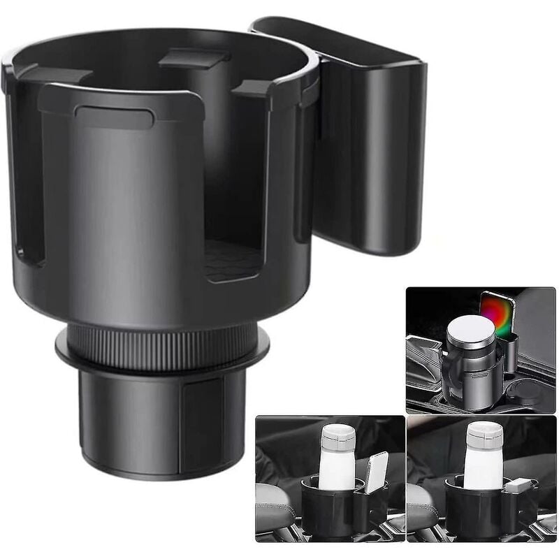 Crea - Porte-gobelet Extenseur pour voiture Extenseur de porte-gobelet avec support de téléphone Support de téléphone pour voiture Grand adaptateur