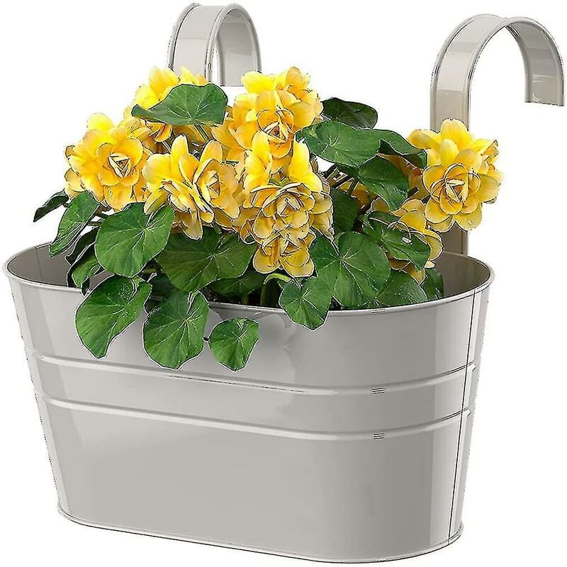 Crea - Pots de plantes suspendus Pots de fleurs à Double crochet jardinières suspendues de jardin en métal mur extérieur sur clôture décoration de