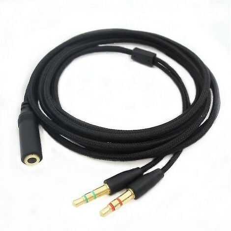 Y Splitter AUX Câble Rallonge Doré 3,5 Mm Jack Microphone Casque