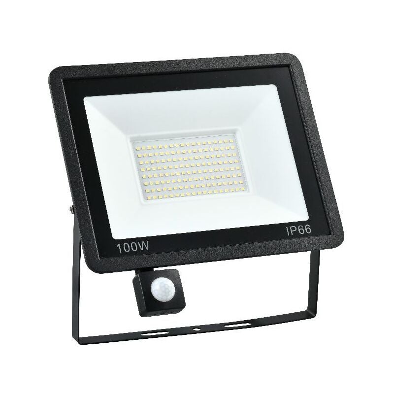 Crea - Projecteur extérieur 100 w avec détecteur de mouvement, lumière blanche froide 6 500 k, 36 spots led ultra lumineux, 2 700 lm, étanche IP66.