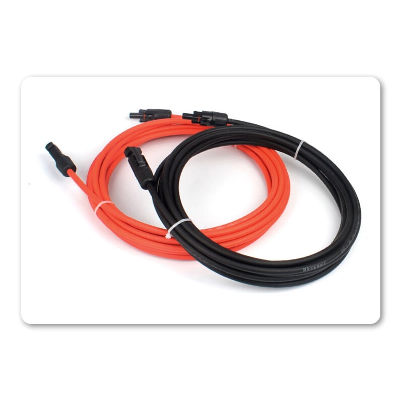 Rallonge des deux côtés Prise solaire Cordon solaire Rouge/Noir 4 mm² avec fiche Longueur : 2 x 5 m - Crea