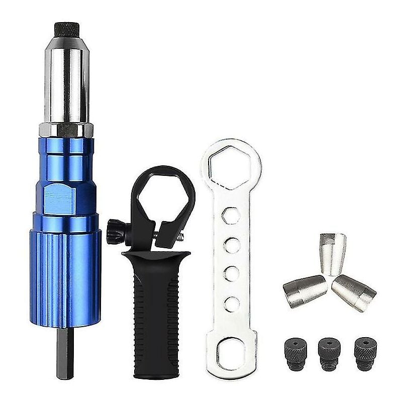 Crea - Riveter Gun Adapter, Cordless Electric Riveter Gun With Non-slip Handle, Rivet Adapter Insert Nut Hand Power Tool Accessories