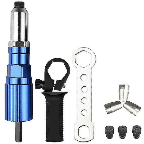 CREA Riveter Gun Adapter, Cordless Electric Riveter Gun With Non-slip Handle, Rivet Adapter Insert Nut Hand Power Tool Accessories