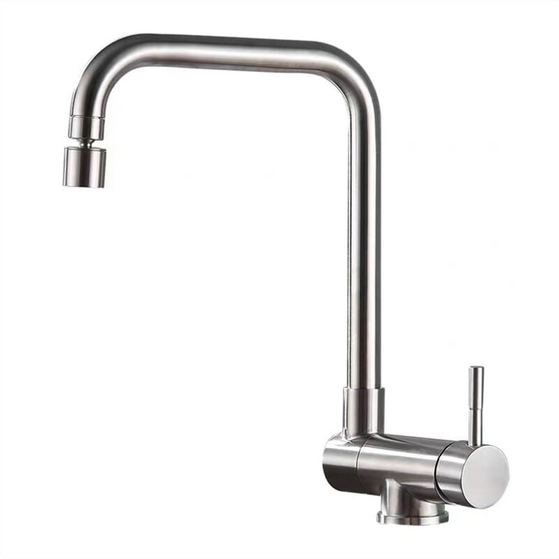 Crea - Robinet de cuisine extractible sous fenêtre avec mitigeur de cuisine pliable à 180° et rotatif à 360° disponible en froid et en chaud, acier