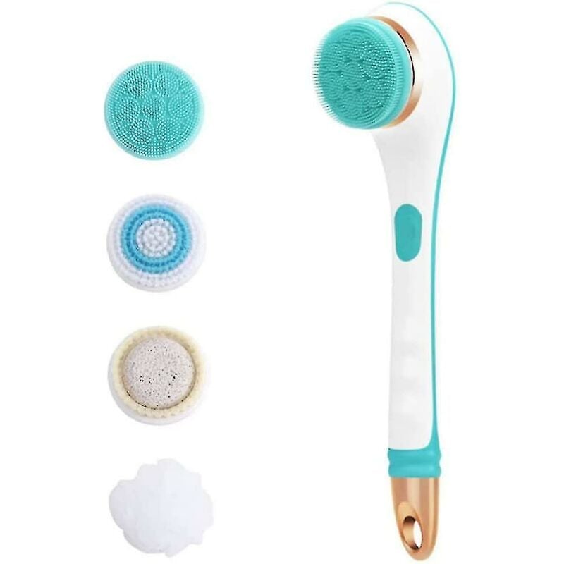 Crea - Th Bath Brush Electric Body Brush Shower Massage Exfoliating Scrubber Soft Silicone Usb Rechargeable 2 Speed Spinning Cleaning Brush1pcs-blue