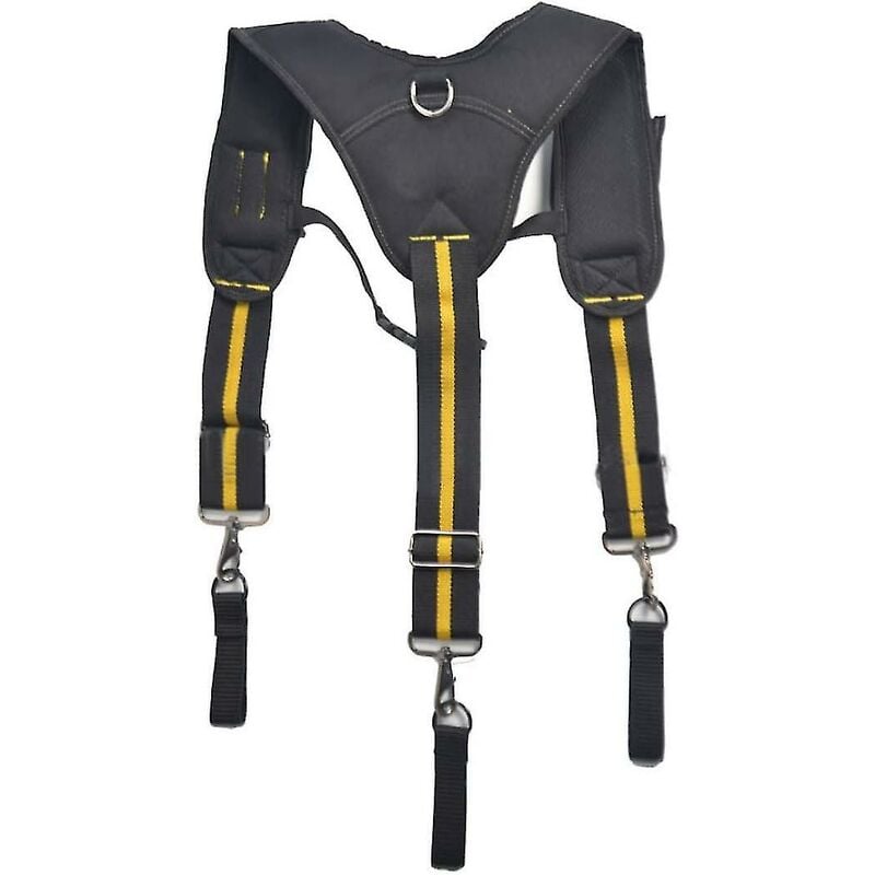 CREA Tool Belt Suspender Adjustable Heavy Duty Work Belt Harness Padded Suspenders Loop Padded Tool Belt Harnessblack, Yellow1pcs