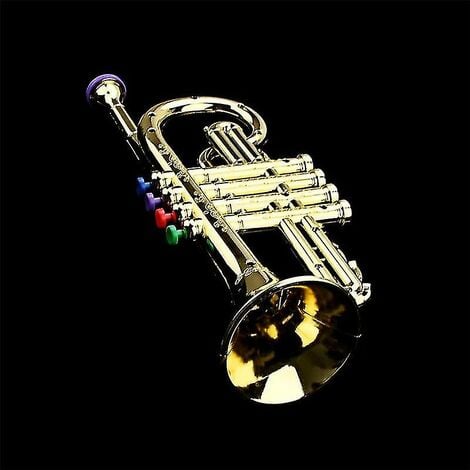 CREA Trumpet Kids Musical Educational Toy Abs Gold Trumpet With 4 Colored Keys