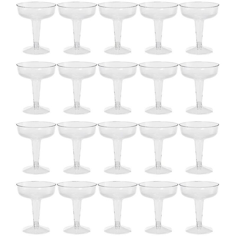 Verres à Champagne en plastique transparent, 20 pièces, pour fêtes, tasse en plastique transparent - Crea