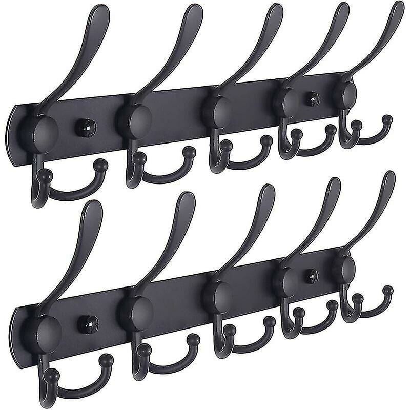 Crea - Vestiaire Mural - 5 Tri-Crochets, Acier Inoxydable Robuste, Rail de Patère en métal pour Vestiaire Serviettes Sacs à Main Robes Salle de Bain