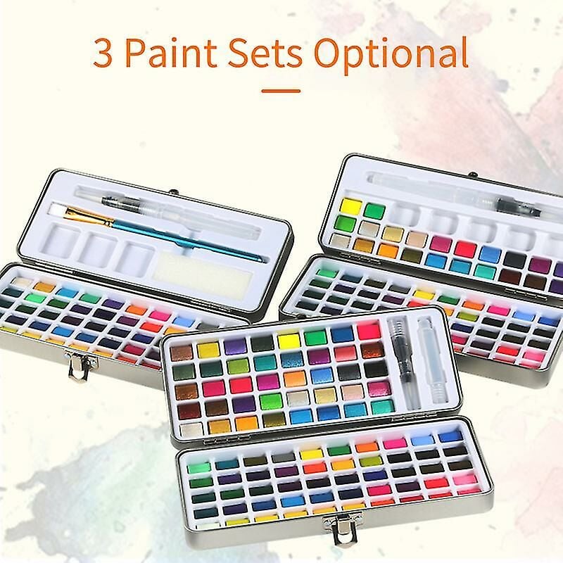 Crea - Watercolor Paint Set 50 Colors Professional Art Supplies With Flat Brush Watercolor Brush Pen For Artists Beginners Students Adults Drawing