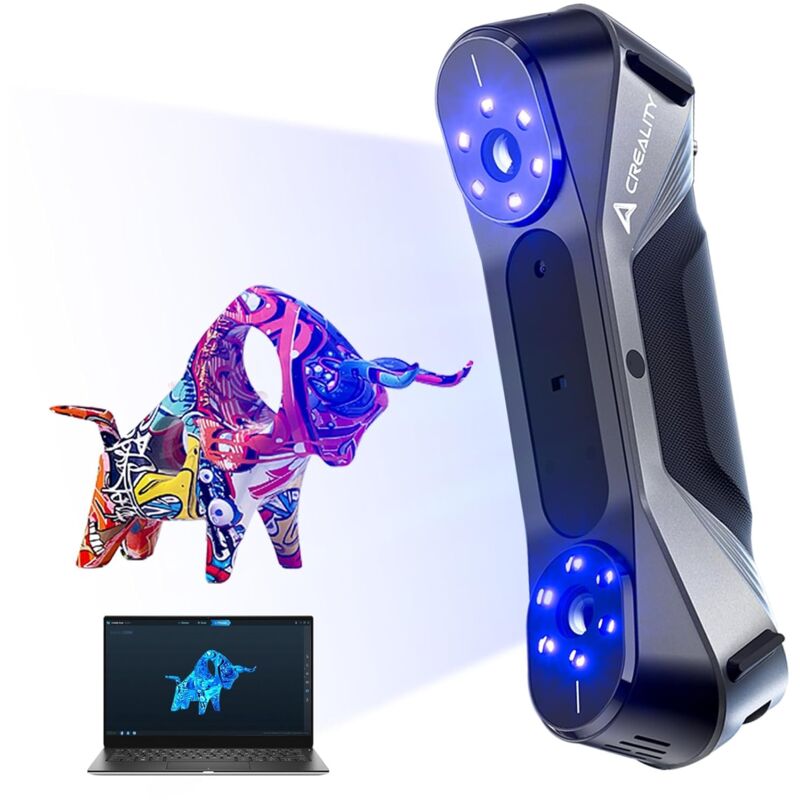 CR-Scan Raptor Scanner 3D pour impression 3D, précision 0,02 mm, suivi anti-tremblement, vitesse de numérisation jusqu'à 60 fps, prise en charge