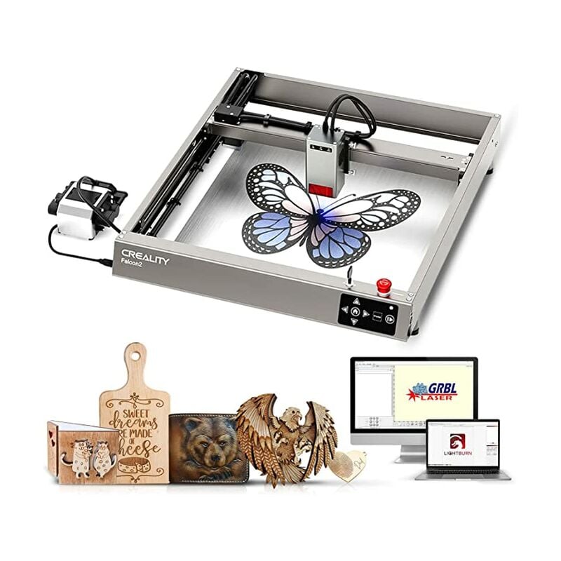 Creality - Falcon 2 Laser Engraver, 22W diy Laser Cutter with 25000mm/min Air Assis,Color engraving, offline engraving Higher Accuracy Laser