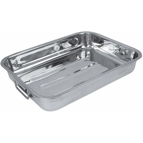 Crealys 500535 - Teglia da Forno in Acciaio Inox, 32 x 24 cm