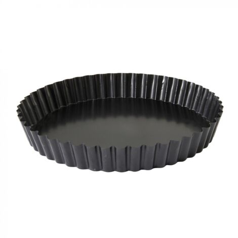 Crealys 507711 GOURMANDIS Moule a Tarte Acier Noir 25 x 25 x 3,5 cm
