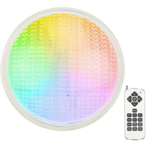Crealys – Ampoule LED submersible 18W PAR56 IP68 – 7 couleurs – 15 modes d'éclairage – Télécommande RF jusqu'à 20m – Flux lumineux 1100 lumens
