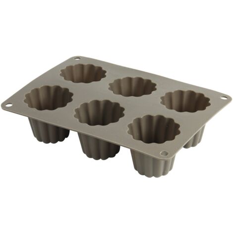 CREALYS Candy 513013 - Stampo per 6 dolcetti, in Silicone, 20 x 15 x 5 cm, Colore: Grigio