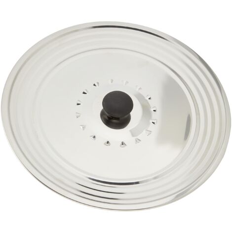 Crealys Easy Golden 512700 Coperchio anti schizzi, acciaio inossidabile, 32 x 3 cm (compatibile per Ø 28-30-32 cm)