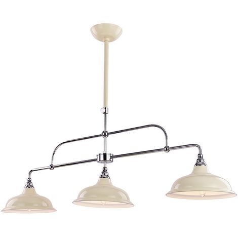Cream And Chrome Industrial Ceiling Light Fitting With Adjustable Telescopic Arm By Happy Homewares