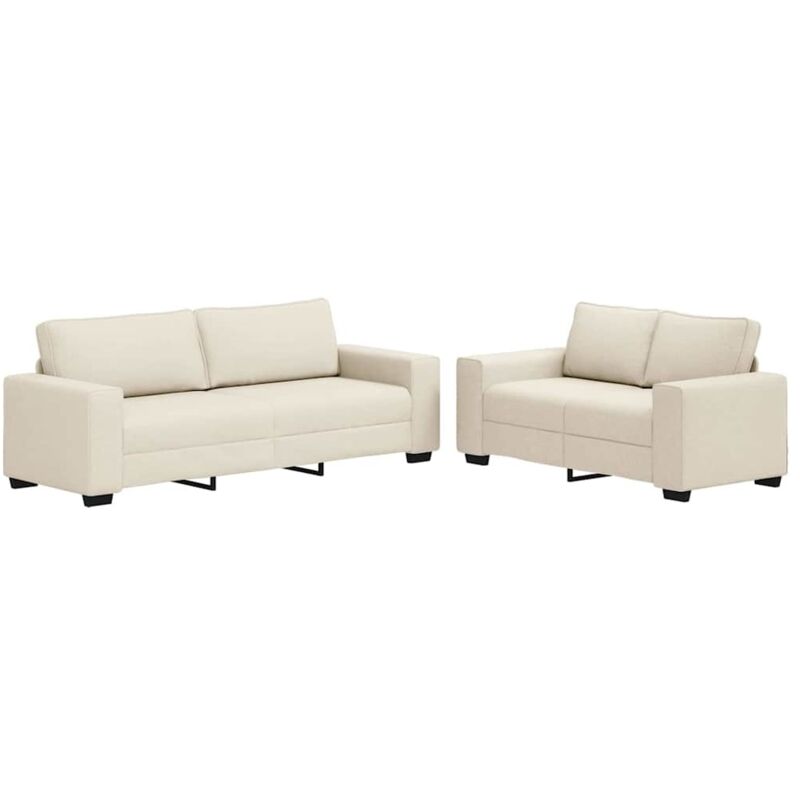 Sofa With Cushion 2 Pcs Beige 221 X 77 X 82 Cm Linen Vidaxl