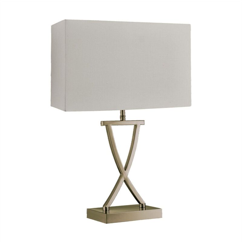 Searchlight Lighting - Searchlight Club - 1 Light Table Lamp Antique Brass, Cream Shade, E14
