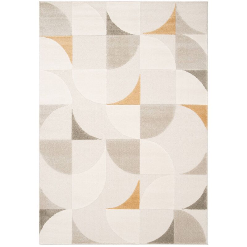 Sweeek - Cream Retro Rug, Jon, 230x160x0.9 Cm
