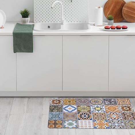 CREARREDA Tappeto Cucina Antiscivolo Lavabile Antimacchia, Passatoia Cucina Assorbente Made in Italy,Tappetino Rettangolare Multiuso in Gomma Porosa Ideale per le Scarpe Ingresso