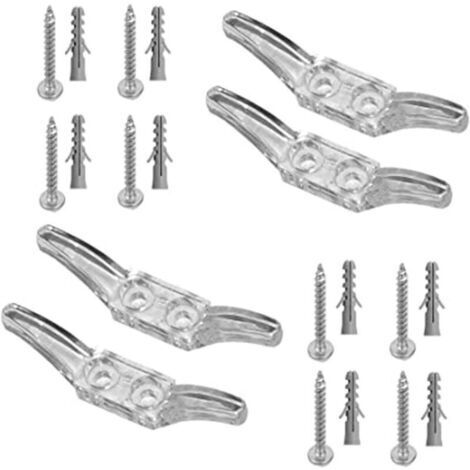 Create idea 4 Pièces Taquets de Cordon de Store Cordon Taquets Stores en Plastique Transparent Enrouleurs de Corde avec Vis pour Stores Rideaux Pare-soleil Cordes