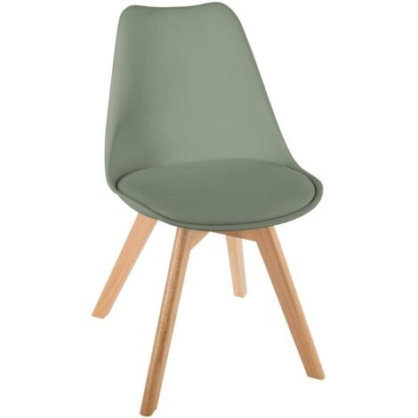 Créateur d'Intérieur - Chaise Baya Retro Grise - Tissu et Hêtre - Salle à manger, Cuisine, Bureau, Salon - Coussin intégré confortable