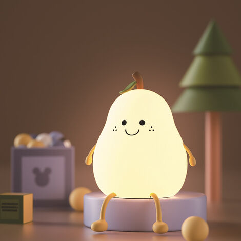 Créatif coloré incolore, poire canard poire veilleuse couple cadeaux silicone mignon accompagnant veilleuse 119.713cm