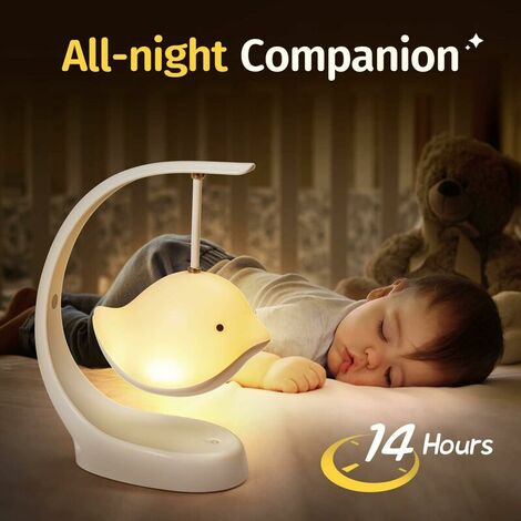 Creative Bedside Night Light - Baby Night Light, 7 Cute Colors, Nursery Light, Rechargeable Baby Sound Machine, Dimmable Portable Night Light
