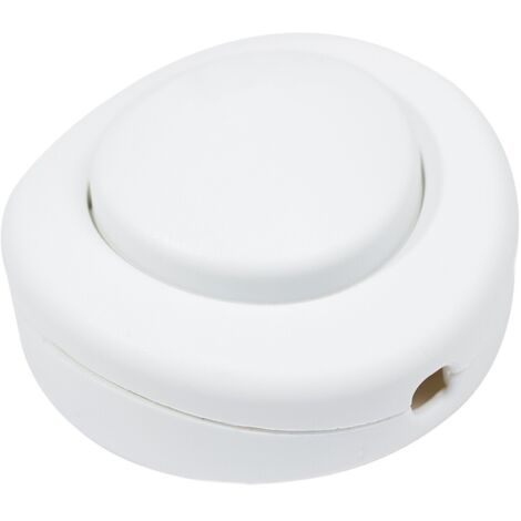 Creative-Cables Interrupteur unipolaire infracâble à pédale – (Blanc, ø 65 mm, H 23 mm) – Tension 250V, Charge 2A – Bornes à vis