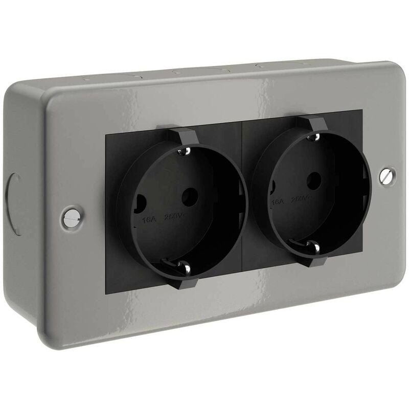 Scatola da parete in metallo con doppia presa Schuko per Creative-Tube