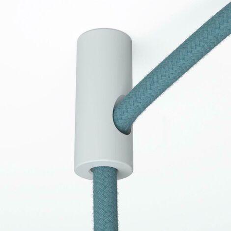 Creative-cables italia decentratore gancio a soffitto per cavo elettrico tessile con fermo bianco dcs01bia