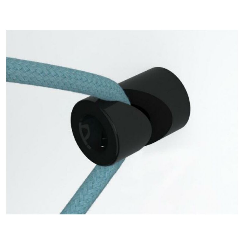 Image of Creative-cables Italia - decentratore gancio a v a soffitto o parete per cavo elettrico tessile nero dcg01ner