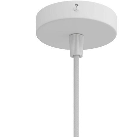 CREATIVE CABLES Kit Mini Rosace cylindrique métallique avec 1 trou central Conique - Blanc mat