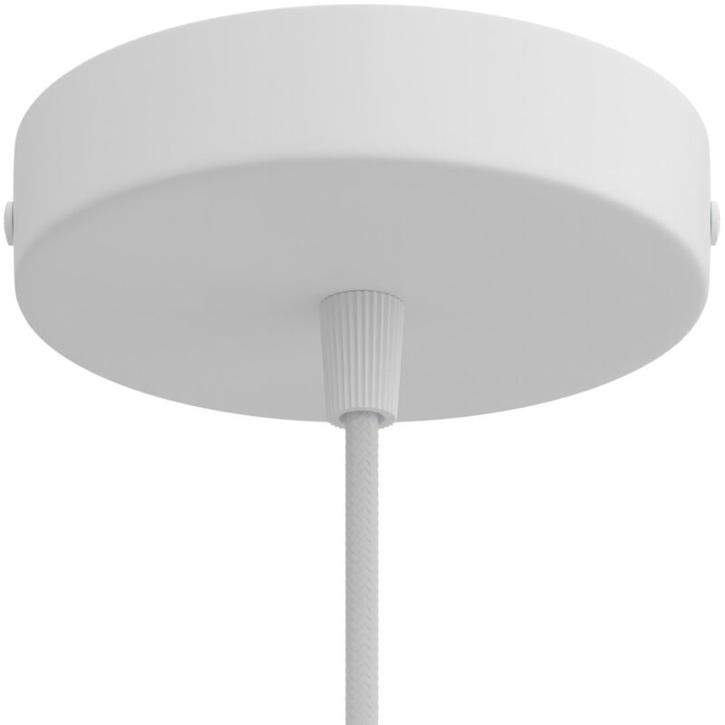 Rosace de plafond cylindrique en métal blanc mat ø120mm – Pince conique incluse – Pour installation d'appliques et plafonniers – Creative Cables Rosace de plafond cylindrique en métal blanc mat ø120mm – Pince conique incluse – Pour installation d'appliques et plafonniers – Creative Cables