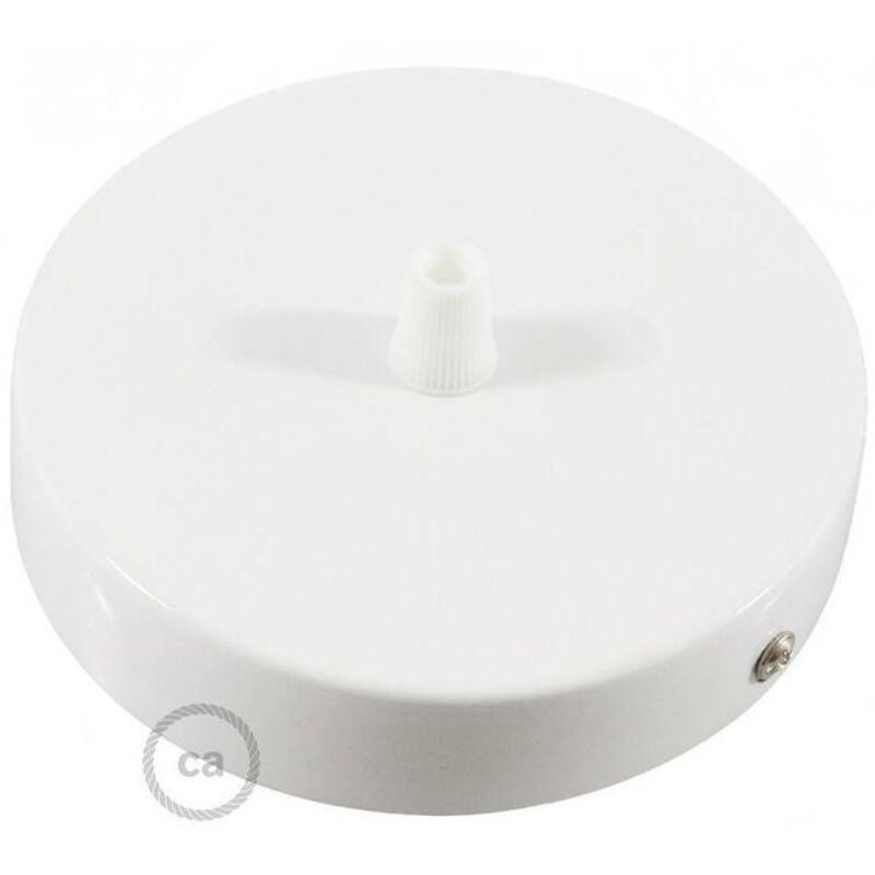 Creative Cables - Creative-cables italia kit rosace cylindrique mÉtal diamÈtre 12 cm 1 trou blanc brillant krm57fcvb Creative Cables - Creative-cables italia kit rosace cylindrique mÉtal diamÈtre 12 cm 1 trou blanc brillant krm57fcvb