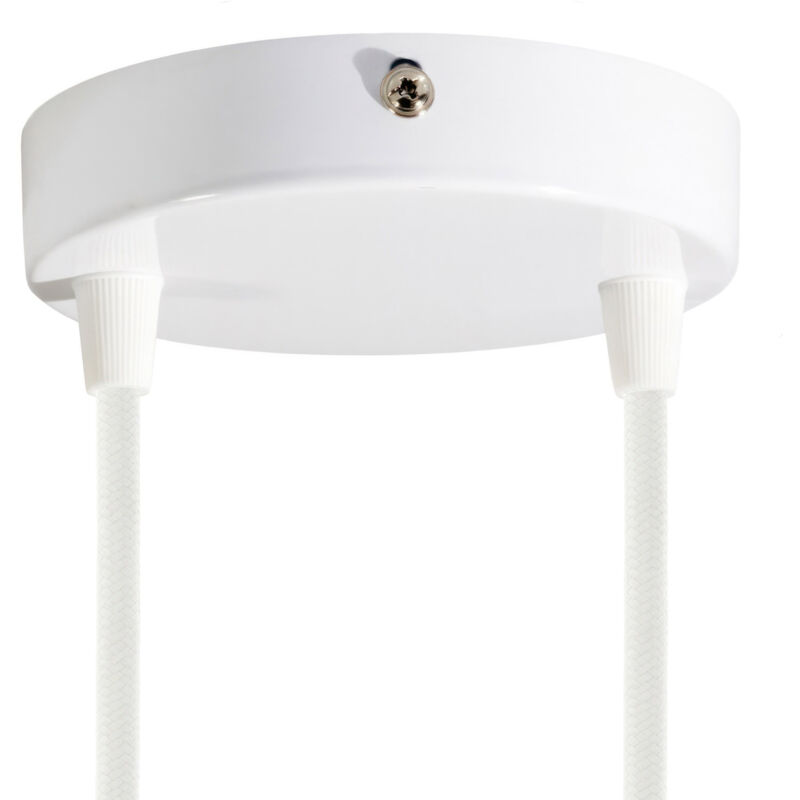 creative cables - Kit rosace métallique cylindrique à 2 trous - Conique, blanc poli creative cables - Kit rosace métallique cylindrique à 2 trous - Conique, blanc poli