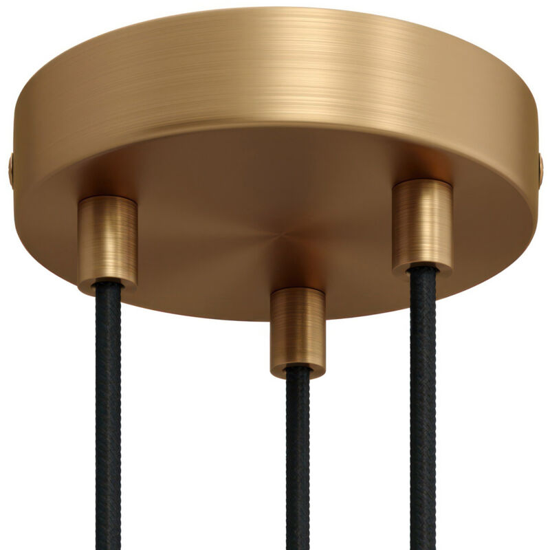 creative cables - Kit rosace métallique cylindrique à 3 trous - Cylindrique, bronze satiné creative cables - Kit rosace métallique cylindrique à 3 trous - Cylindrique, bronze satiné