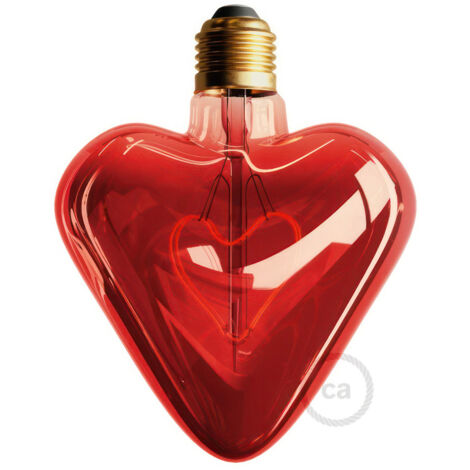 Creative-cables italia lampadina led cuore rosso 5w e27 2000k dl700183.0da
