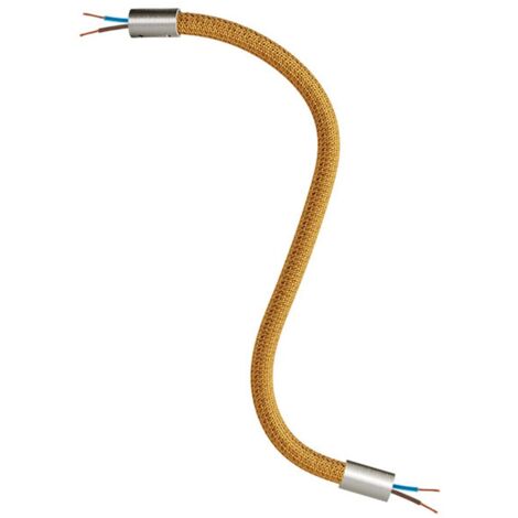 creative cables - Kit Creative Flex tuyau de rallonge recouvert de tissu RM73 Bronze avec embouts métalliques - 30 cm, titane satiné