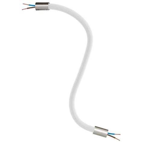 creative cables - Kit Creative Flex tuyau d'extension recouvert de tissu RM02 Silver avec embouts métalliques - 30 cm, titane satiné