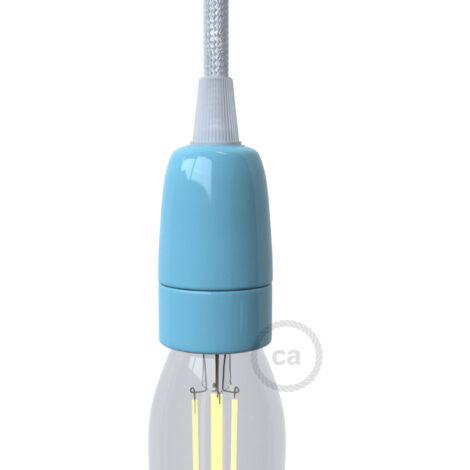 creative cables Kit de douilles E14 en porcelaine - Bleu clair