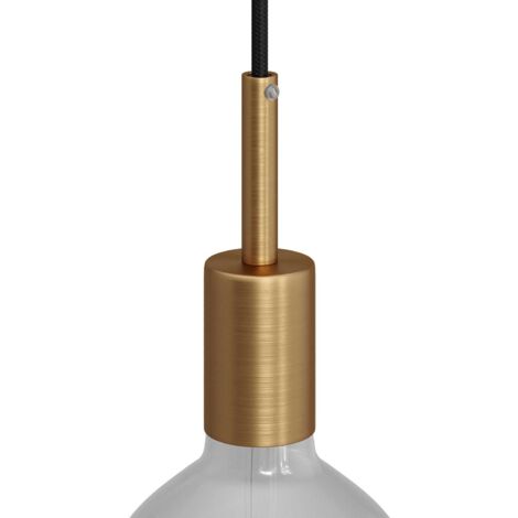 creative cables - Kit douille cylindrique en métal E27 avec serre-câble de 7 cm - Bronze satiné