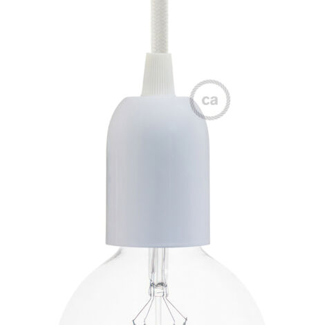 creative cables - Kit douille métal hémisphérique E27 - blanc poli