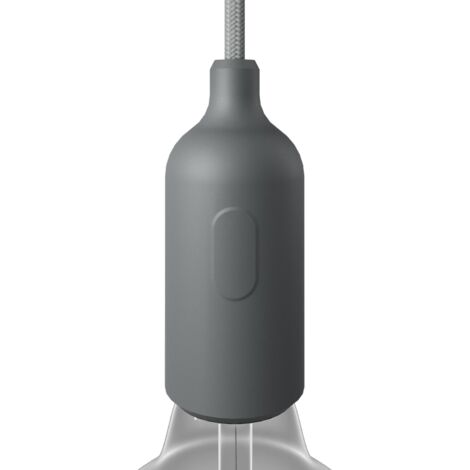 creative cables - Kit douille silicone E27 avec interrupteur caché et serre-câble - Gris