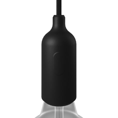 creative cables - Kit douille silicone E27 avec interrupteur caché et serre-câble - Noir