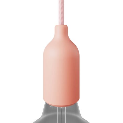 creative cables - Kit douille silicone E27 avec serre-câble caché - Saumon