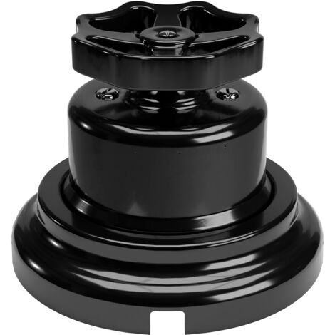 creative cables - kit interrupteur/déviateur avec bouton et base en porcelaine noire