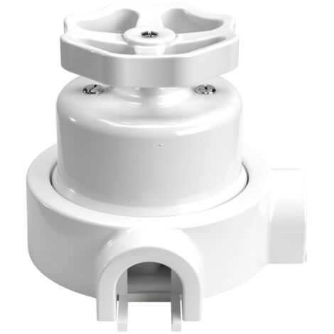 creative cables - kit interrupteur/déviateur avec bouton et base pour Creative-Tubes en porcelaine blanche